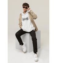 Trend Unisex Oversize Hoodie – Streetwear Baskılı Sweatshirt (Beyaz)