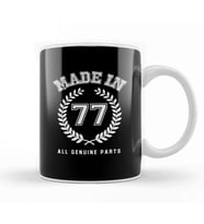 1977 Made In 77 All Genuine Parts Kupa Bardak Porselen