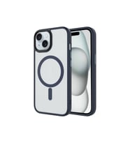 Apple iPhone 14 Uyumlu Kılıf Mat Arka Yüzey Wireless Şarj Özellikli Zore Flet M-safe Kapak (Lacivert)