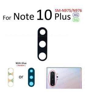 Tkgz Samsung Galaxy NOTE 10 PLUS Arka Kamera Camı Lens Yapışkanlı