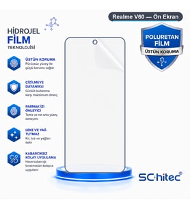 SChitec Realme V60 Uyumlu Ön Yüzey Nano Şeffaf Hidrojel Ekran Koruyucu