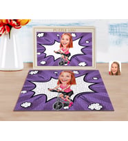BK Gift Kişiye Özel Kadın Fitness Sporcusu Karikatürlü 1000 Parça Profesyonel Puzzle-1