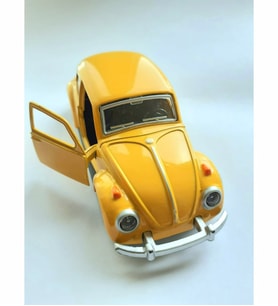 Dekoratif Hediye Sarı Çek-Bırak Metal Vosvos Araba Dıe Cast Büyük Boy 12cm