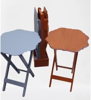 Zigon Çanta ST 90089 Sehpa Yonca Model Ahşap MDF Ceviz-Gri Renk Uyum El Yapım