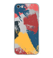 Apple iPhone 5 Uyumlu Kamera Korumalı Tıpalı Kapak Brush Stroke Tasarımlı Silikon Şeffaf Kılıf