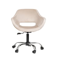 Krom Metal Ayaklı Ofis Çocuk Odası Çalışma Sandalyesi (AYARLANILABİLİR) BEJ