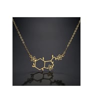 Mutluluk Hormonu Serotonin Model Altın Kaplama Gümüş Kolye (Altın)