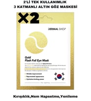 Dermal 2 ADET Tek Kullanımlık 3 Katmanlı Altın Folyo Göz Maskesi X2 Adet