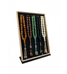 Süet Kumaş Tırnaklı Siyah Renk 34/24 Cm Ayaklı Tesbih Standı