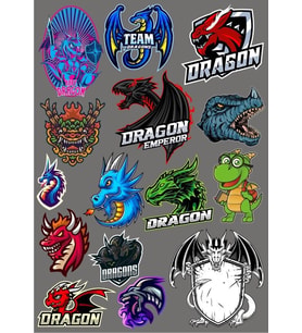 Dragon Ejderha Sticker Set 13 Parça Telefon, Tablet, Defter, Laptop Sticker