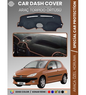 PEUGEOT 206 KÜÇÜK EKRAN (1998-2003) Torpido Örtüsü Ön Göğüs Torpido Koruma Birebir Uyum Kaymaz