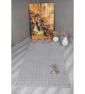 evilla Dekoratif Bubble Uzun Tüylü Yumuşak Puffy Peluş Kaymaz Yıkanabilir Salon Koridor Halı Yolluk Gri 80 x 150