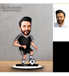 Kişiye Özel Karikatür Siyah Beyaz  Erkek Taraftar Tasarımlı  Biblo  B122