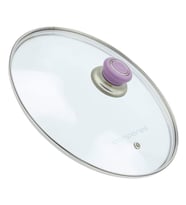 Tencere Sahan Tava Cam Kapağı Kapak 18 cm Lila Tutma Tepesi
