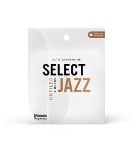 D'Addario ORRS03ASX2S Organic Select Jazz Unfiled Alto Saksafon Kamışı No: 2 Soft (Profesyonel/Caz) - 3'lü Paket Kimyasalsız Organik Tarım Sertifikalı ve Üstün Projeksiyon