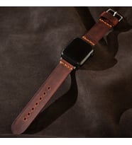 Apple Watch Uyumlu Deri Kordon / Kayış   38/40/41 Mm - Gerçek Deri / El Yapımı (Rose)
