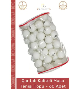 Masa Tenisi Pinpon Topu Çantalı Kaliteli Etkinlik 60 Adet Beyaz Canlı Ping Pong Sekme