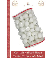 Masa Tenisi Pinpon Topu Çantalı Kaliteli Etkinlik 60 Adet Beyaz Canlı Ping Pong Sekme