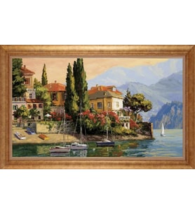 Çerçeveli Paspartulu Manzara Tablo bm1027 (Gold)