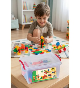 Puzzle 200 Parça Kutulu Eğitici Yapı Blokları Tak Çıkar Zeka Oyuncağı