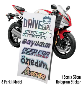 bayıldım etiket hologram sticker set motosiklet kelebek cam bisiklet atv scooter araba uyumlu