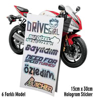bayıldım etiket hologram sticker set motosiklet kelebek cam bisiklet atv scooter araba uyumlu