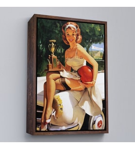 Çerçeveli Kupa Kızı Kazanan Kız Tablosu - Trophy Girl A Winner (Kahverengi)