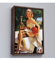 Çerçeveli Kupa Kızı Kazanan Kız Tablosu - Trophy Girl A Winner (Kahverengi)