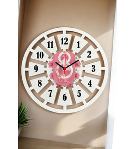 8 Mart Dünya Kadınlar Günü Hediyesi Duvar Saati 40cm 004 (Beyaz)
