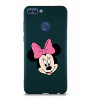 Huawei P Smart Soft Premier Kapak Minnie Mouse-C Tasarımlı Silikon Kılıf - Yeşil (Şeffaf)