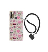Tecno Spark 7t Kılıf Desenli Silikon Boyun Askılı Donut Flamingo 1415