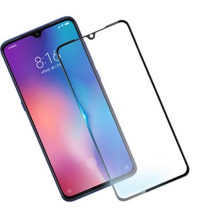 Xiaomi Mi 9 Lite Ekran Koruyucu Full Tam Kaplayan Kavisli Tempered Cam (Siyah)
