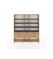 Arges Dolap 12 Raflı 6 Çekmeceli  220x30x243 Çam-Antrasit/Çam