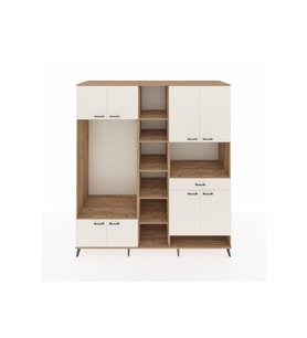 Kronos Dolap 12 Raflı Tek Çekmeceli 8 Kapaklı 220x59x243 Çam-Aytaşı/Aytaşı