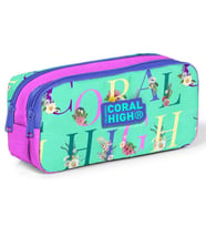 Coral High İki Bölmeli Kız Çocuk Yeşil Pembe Kalem Çantası Kalemlik