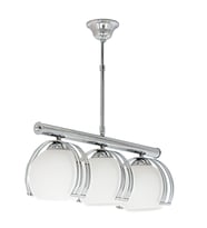 MYLİGHTS  MODERM KROM AVİZE ÜÇLÜ SIRALI OPAL CAM SARKIT AVİZE
