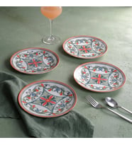 GÜRAL PORSELEN Camelia Rustik 4 Kişilik Pasta Takımı 3053