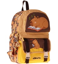 Kaukko Kids Dört Bölmeli Erkek Çocuk Clever Baskılı Kahverengi Okul Sırt Çantası - L5384