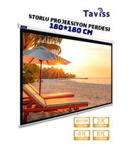 TAVİSS 180X180 CM STORLU MANUEL PROJEKSİYON PERDESİ