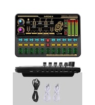 Midex VS11 Üst Seviye Stüdyo Kayıt Canlı Yayın Bluetooth ve Şarjlı Ses Kartı Efektli Radyo Mikseri (Telefon ve PC Podcast)