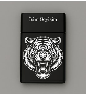 Kaplan Desenli Metal Tabaka – Kişiye Özel İsimli Hediyelik