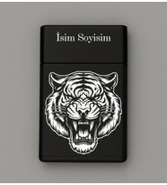 Kaplan Desenli Metal Tabaka – Kişiye Özel İsimli Hediyelik