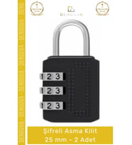#AsmaKilit Çelik Gövdeli Dayanıklı Güvenli Valiz Dolap Emniyet Mekanizması Şifreli Asma Kilit 25mm -