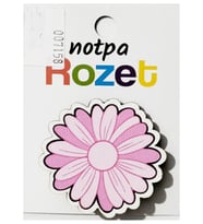 Notpa Rozet Ahşap Pembe Papatya - 3 adet