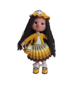 Şapkalı Başak Karnaval Bebek Amigurumi Organik Oyuncak