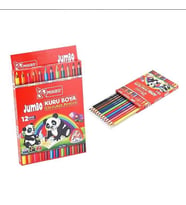 Jumbo Kuru Boya 12 li Kuruboya Mikro 12 Renk Kuru Boya Jumbo Tam Boy (Karışık)