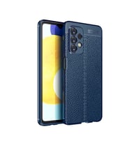 Galaxy A23 Kılıf Zore Niss Deri Desenli Silikon Kılıf (Lacivert)