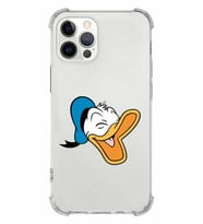 Apple iPhone 12 Pro Uyumlu Köşe Korumalı Antişok  Kapak Donald Duck Tasarımlı Şeffaf  Kılıf