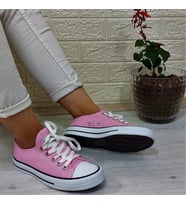 Fiyra 554 Pembe Kısa Unisex Sneaker Keten Spor Ayakkabı