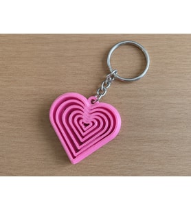 Northcity 3D Baskı Kalp Fidget Anahtarlık - Hareketli Stres Oyuncağı ve Çanta Süsü-Pembe
